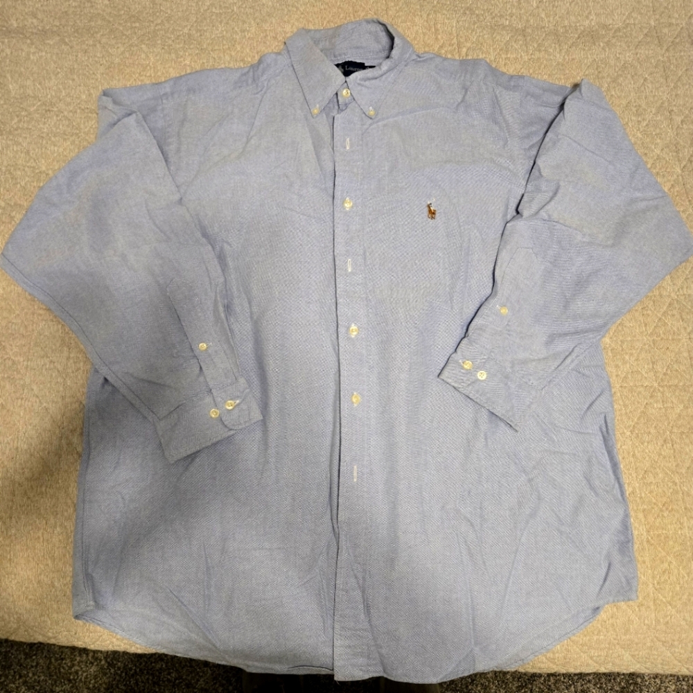 Polo by Ralph Lauren, men's classic blue Oxford shirt, size 17: 34/35